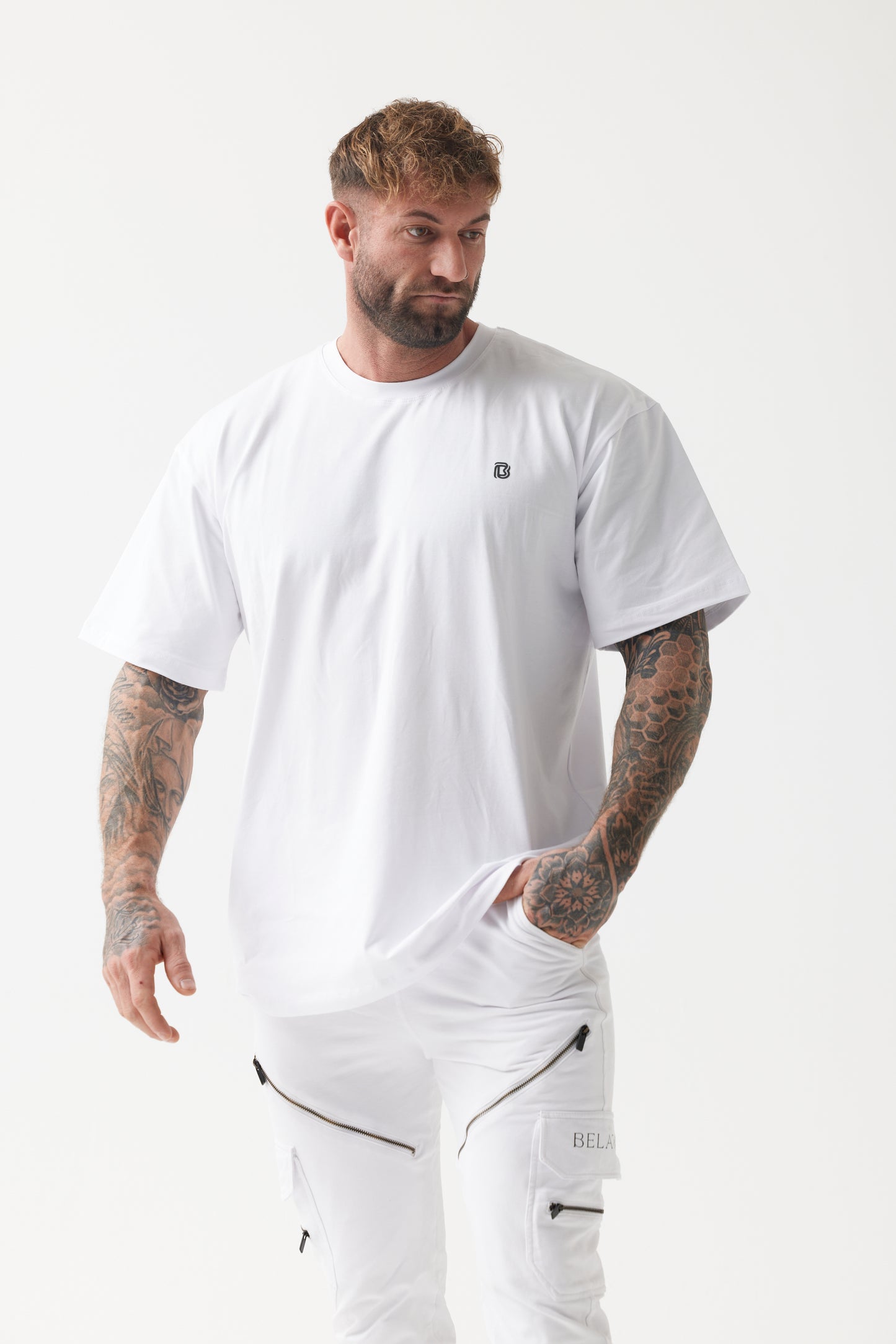 Belator white Oversized T-shirt