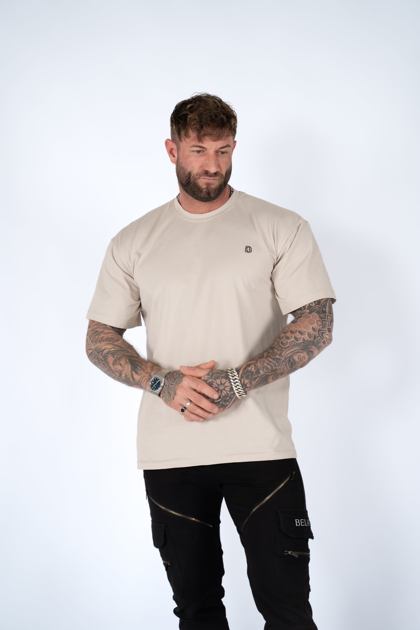 Belator white Oversized T-shirt