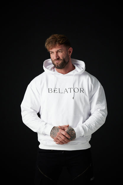 Sweat à capuche blanc Belator