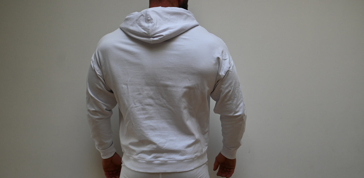 Sweat à capuche blanc Belator