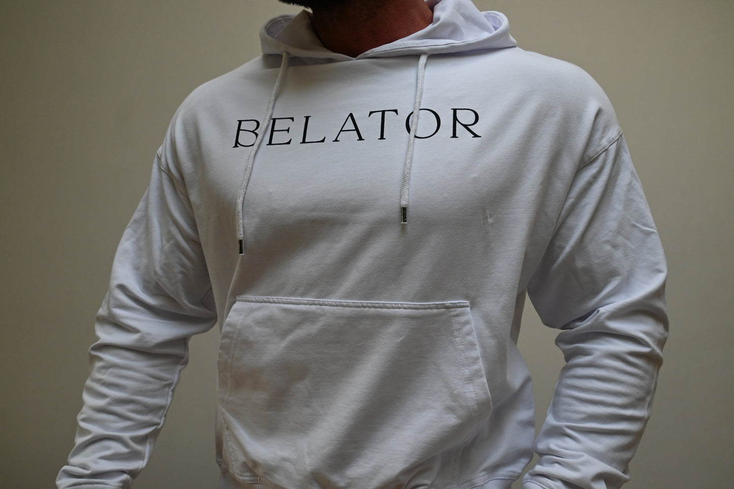 Sweat à capuche blanc Belator