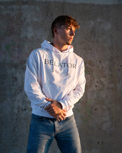 Sweat à capuche blanc Belator